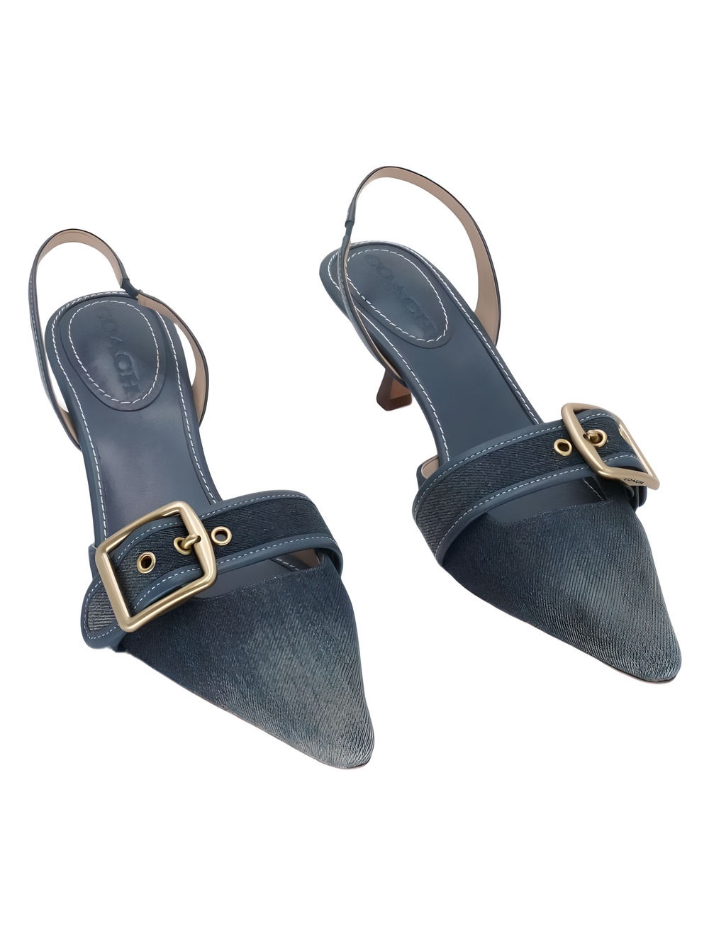 COACH Margot Slingback Pumps Loved Denim Dark Indigo Size 6.5B
